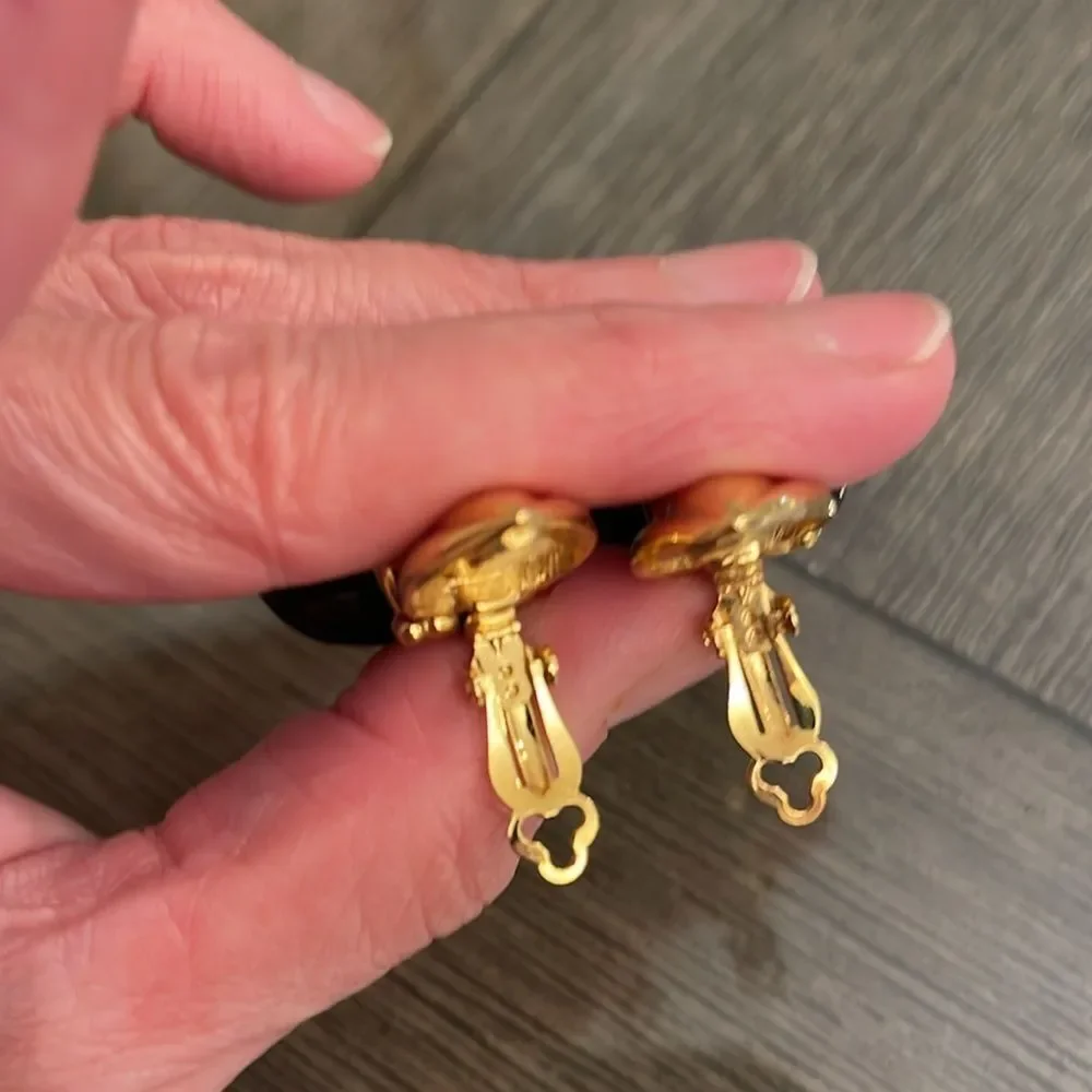 Joan Rivers Interchangeable Door Knocker Earrings Disc Drop Dangle Clip Ons